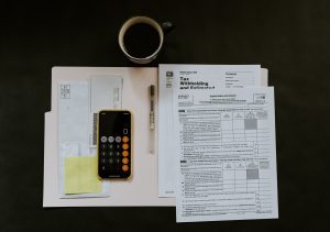 photo of tax papers and calculator