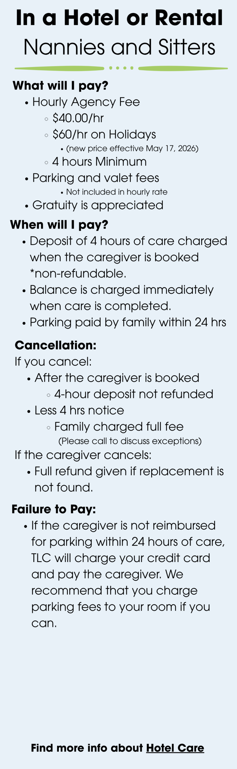TLC In Hotel Rates
