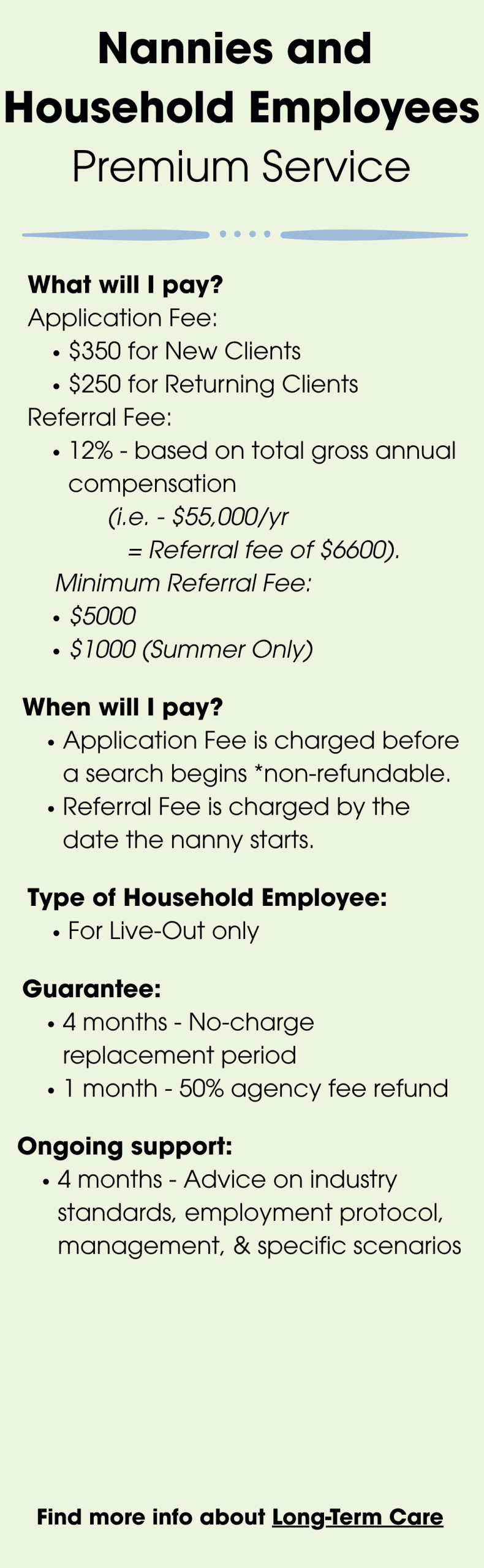 Nannies and Household Employees Premium Service